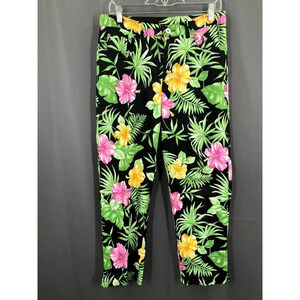 Lauren Ralph Lauren Pants‎ Women 12 Multicolor Pockets Stretch Tropical Floral